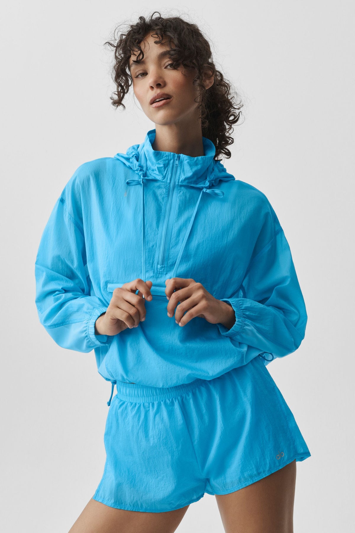 Alo Yoga 1/4 Zip Go Time Pullover - Azure Blue - imagen 3
