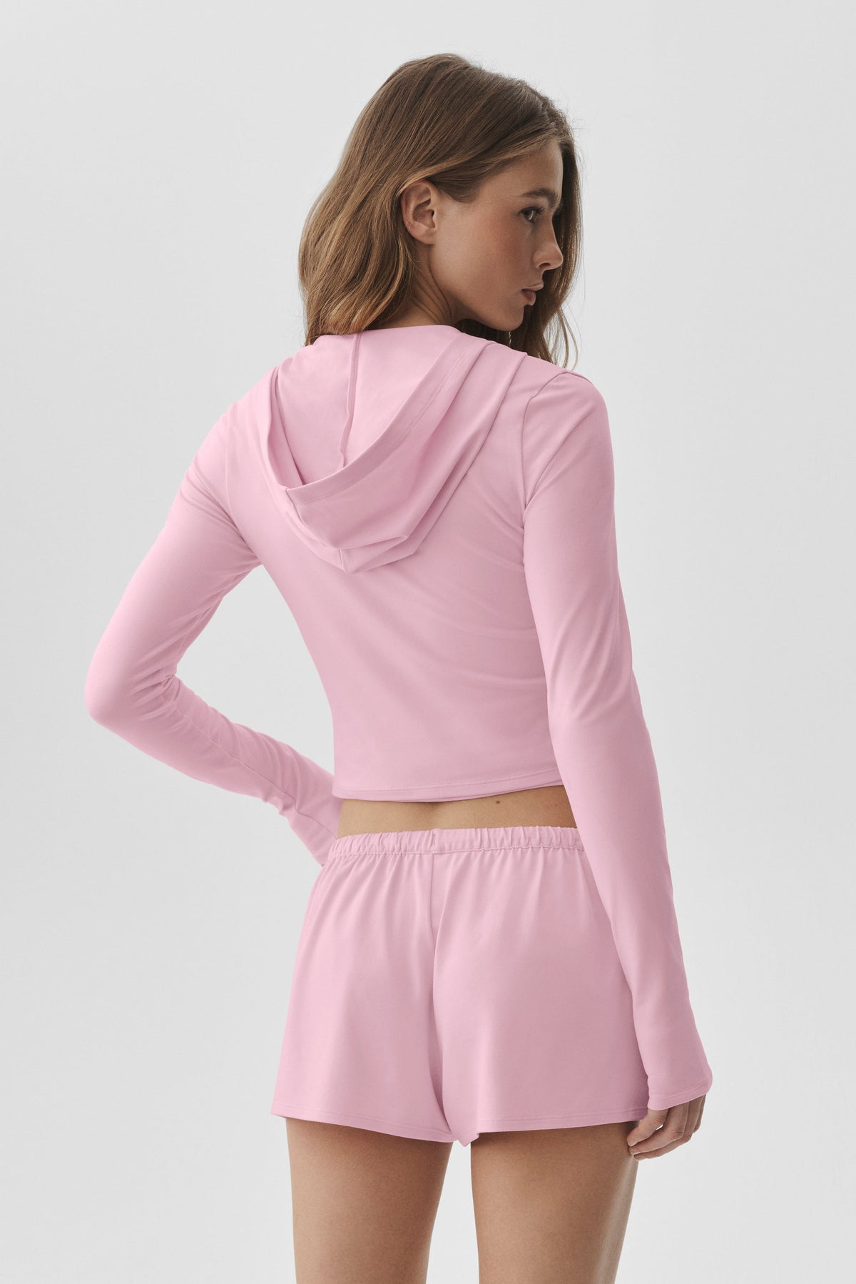 Alo Yoga Alosoft Finesse Full Zip Fitted Hoodie - Pink Marshmallow - imagen 2