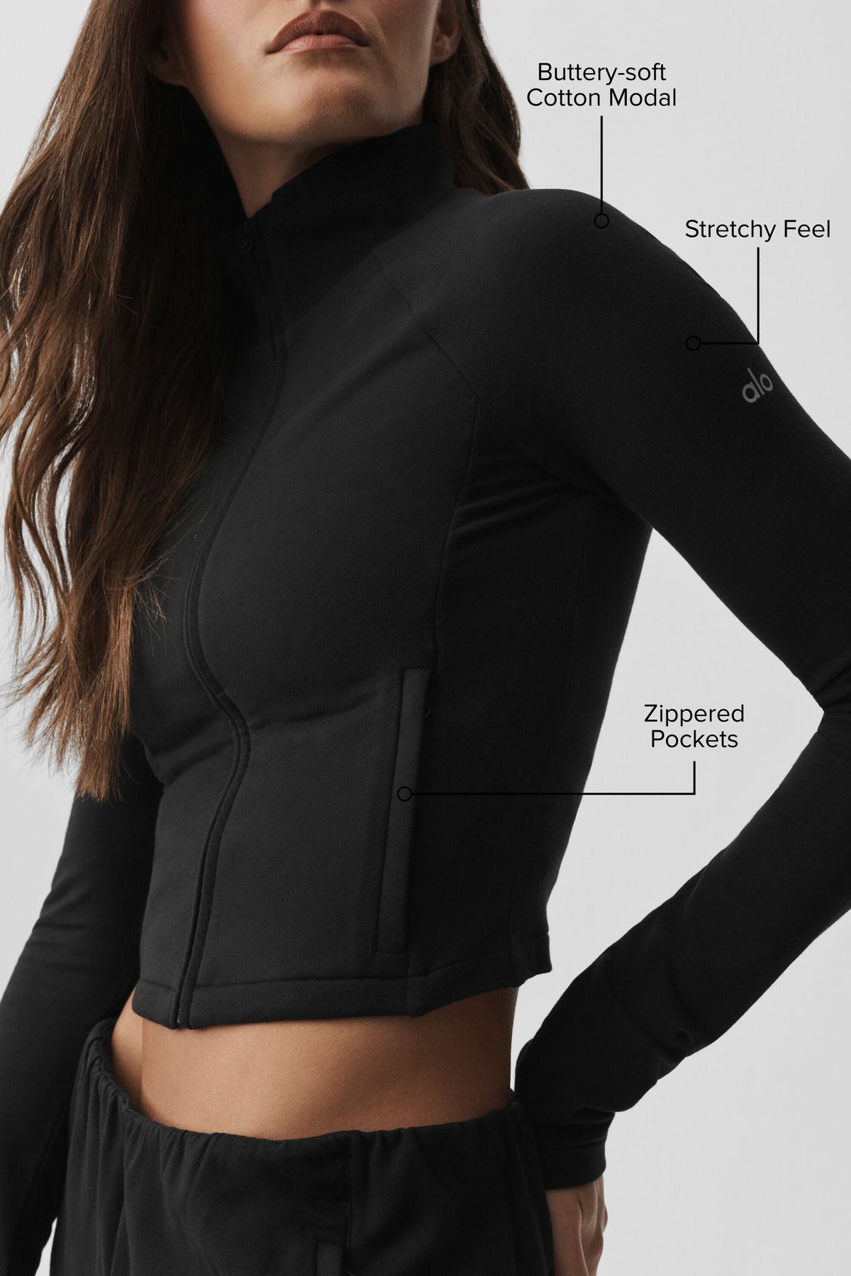 Alo Yoga Sway On The Go Jacket - Black - imagen 2