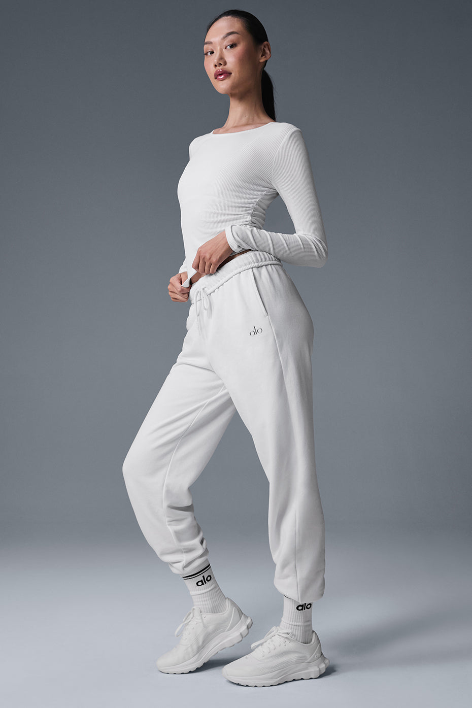 Alo Yoga Gather Long Sleeve - White - imagen 4