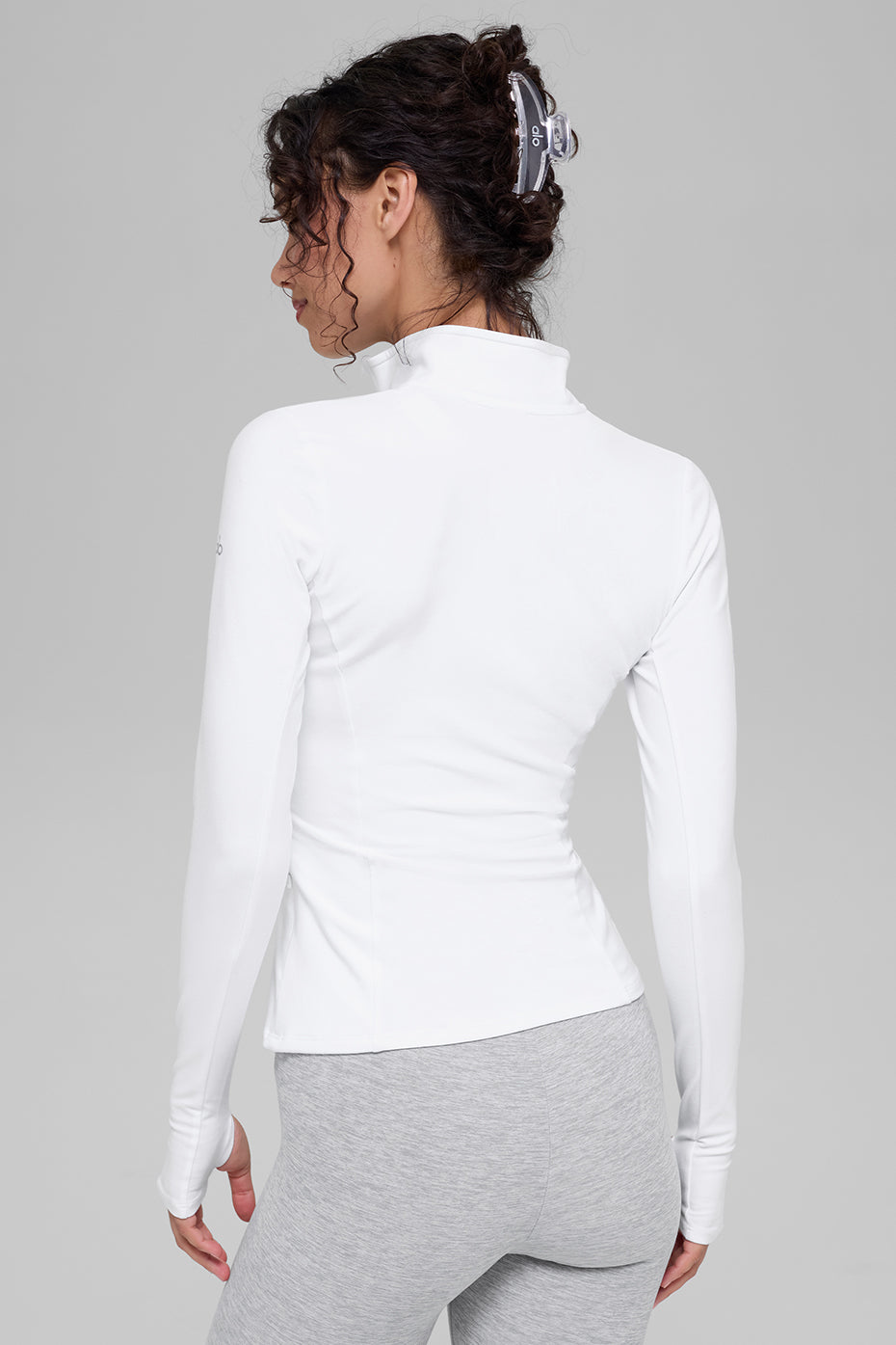 Alo Yoga Alosoft 1/2 Zip Rapid Pullover - White - imagen 3