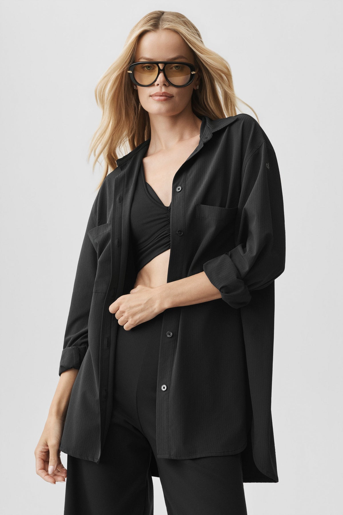 Alo Yoga Dreamscape Button Down Long Sleeve - Black - imagen 1