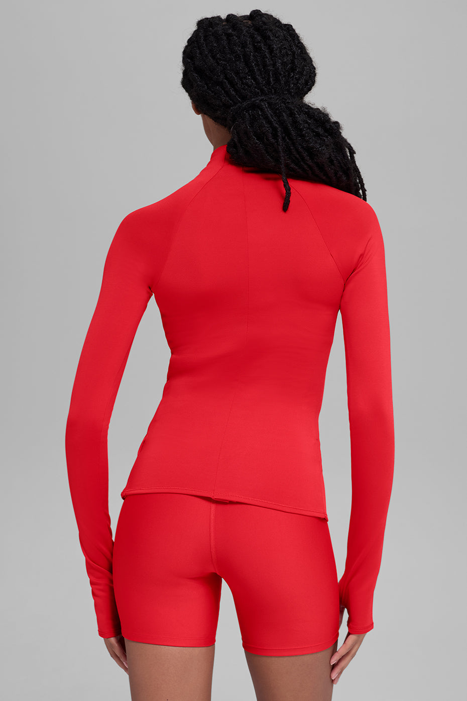 Alo Yoga Airlift Winter Warm 1/4 Zip Long Sleeve - Bright Red - imagen 3