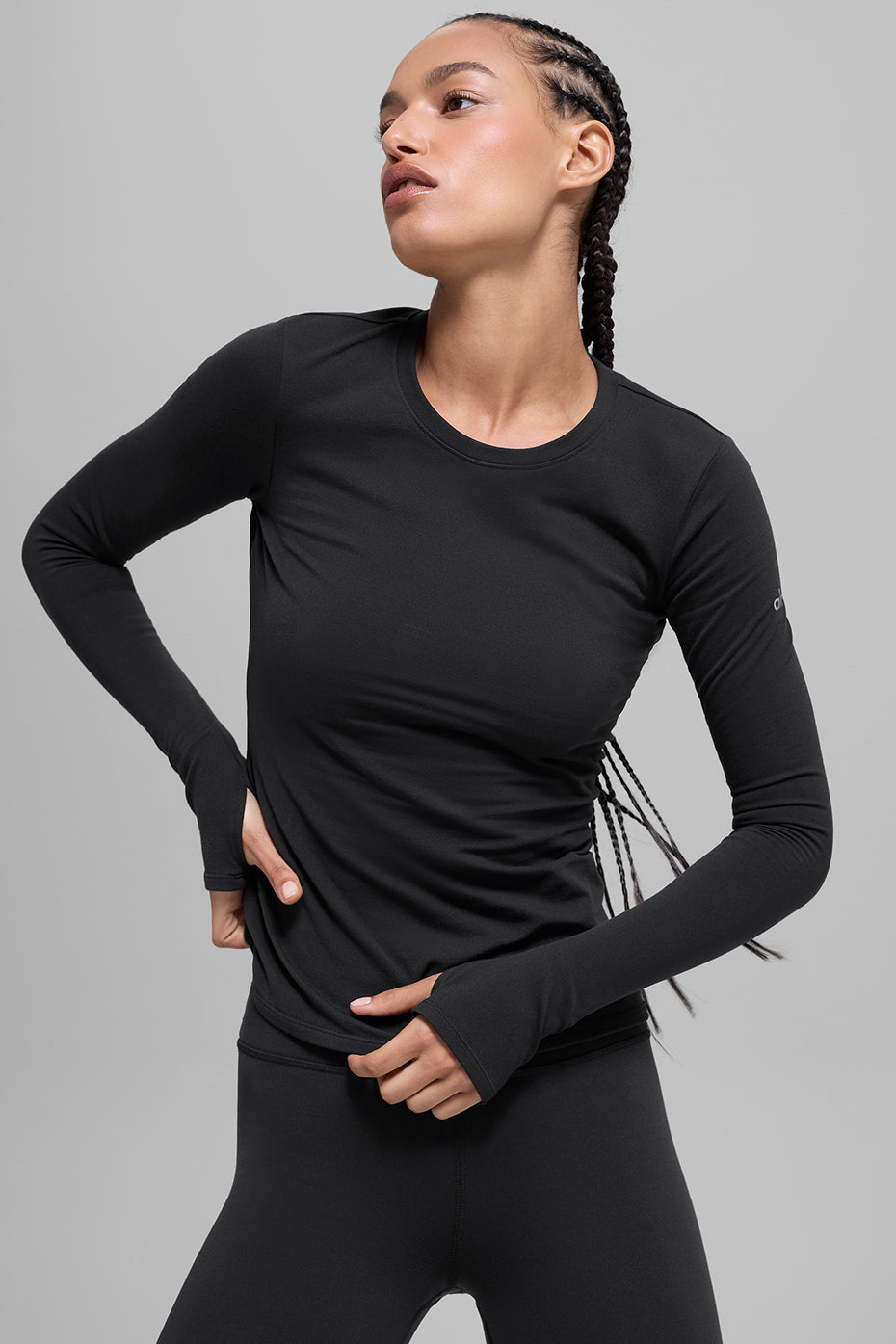 Alo Yoga Airbrush Winter Warm Nocturne Long Sleeve - Black - imagen 1