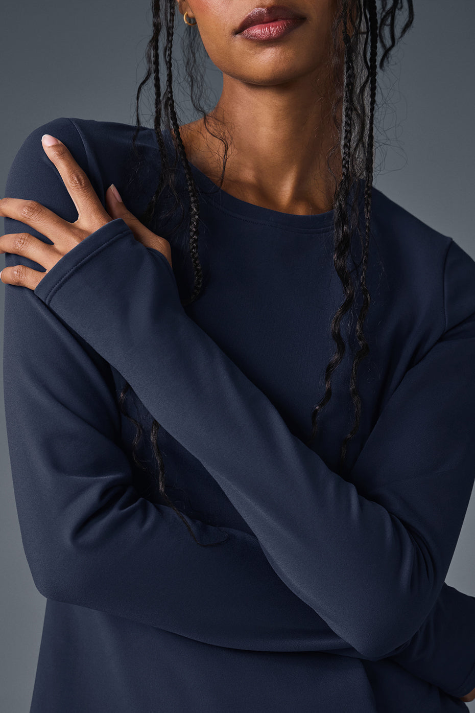 Alo Yoga Airbrush Winter Warm Nocturne Long Sleeve - Navy - imagen 4