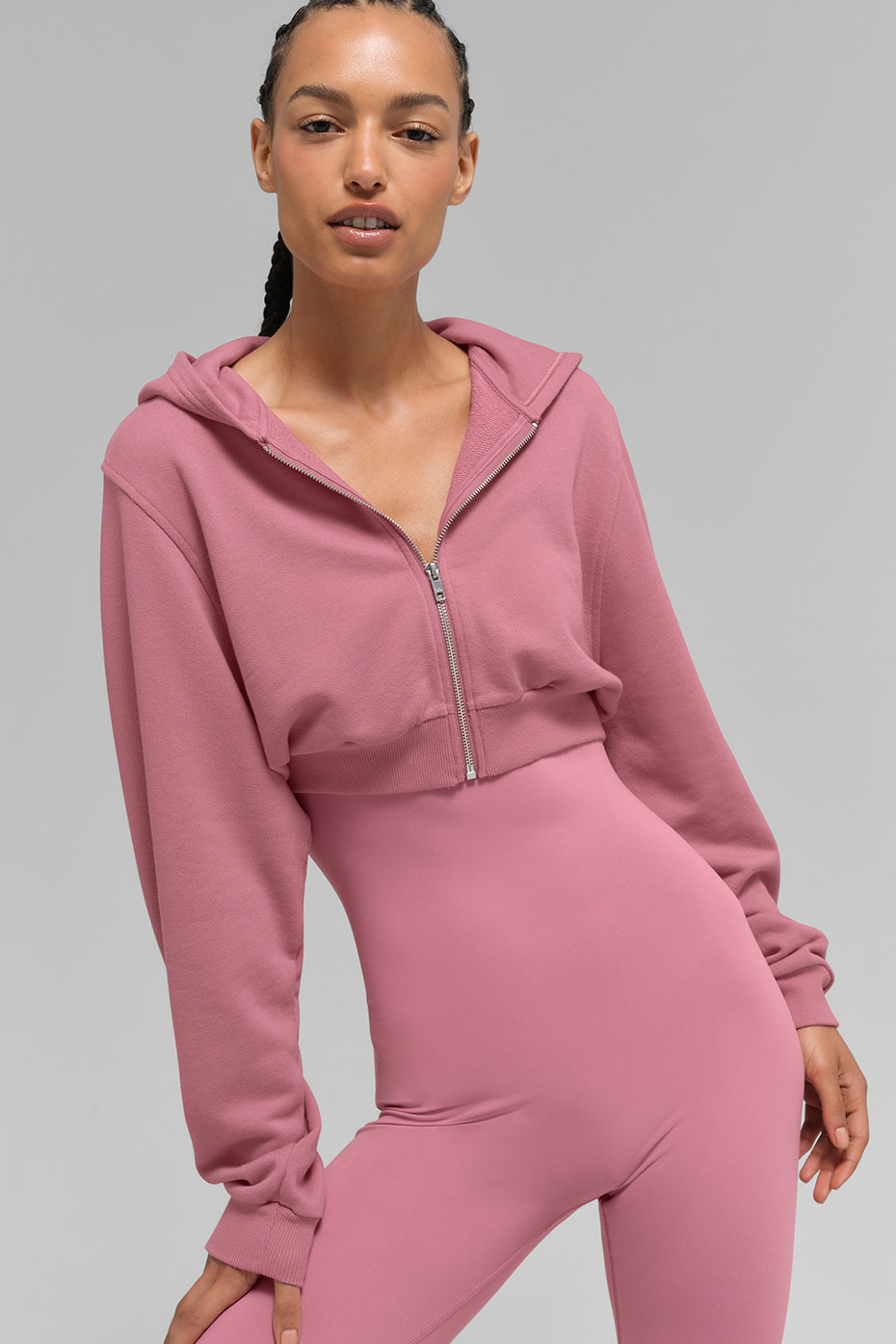 Alo Yoga Sweet Escape Zip Up Hoodie - Pink Wild Rose - imagen 2