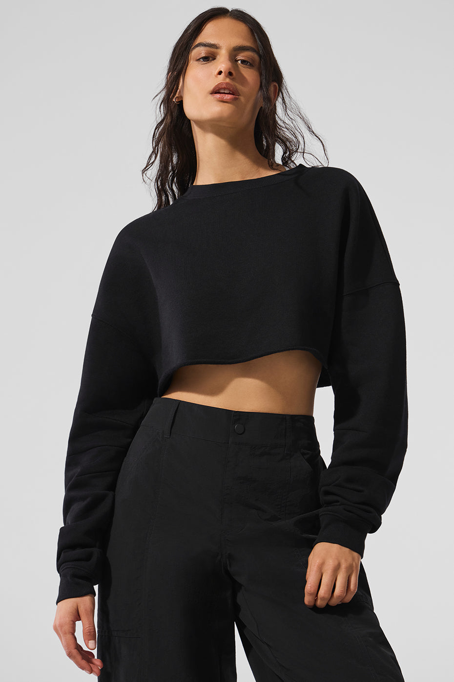 Alo Yoga Extreme Cropped Pullover - Black - imagen 1