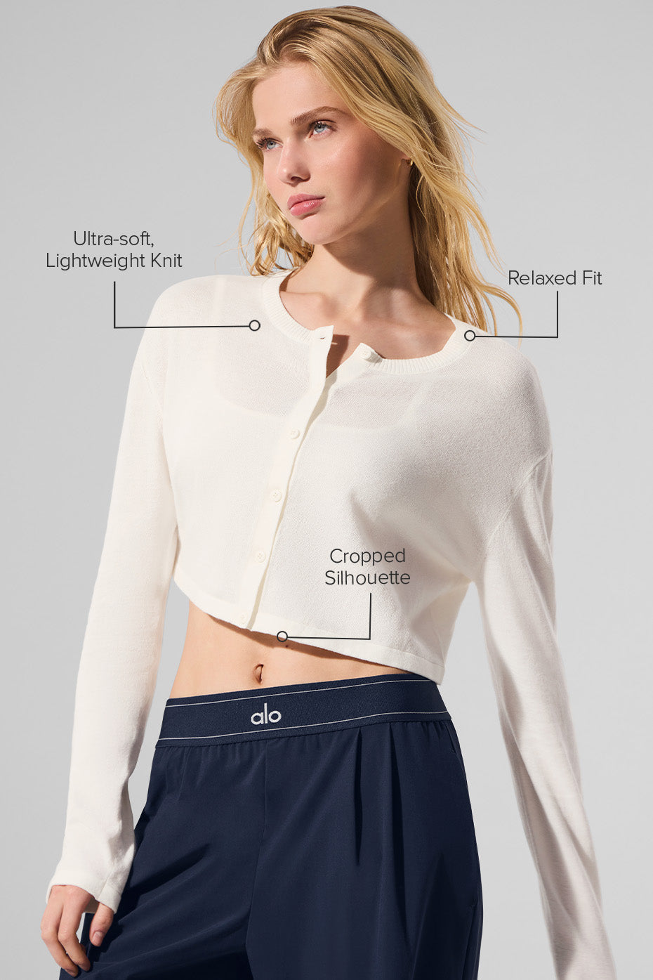 Alo Yoga Supernatural Sweater Cardigan - Ivory - imagen 2