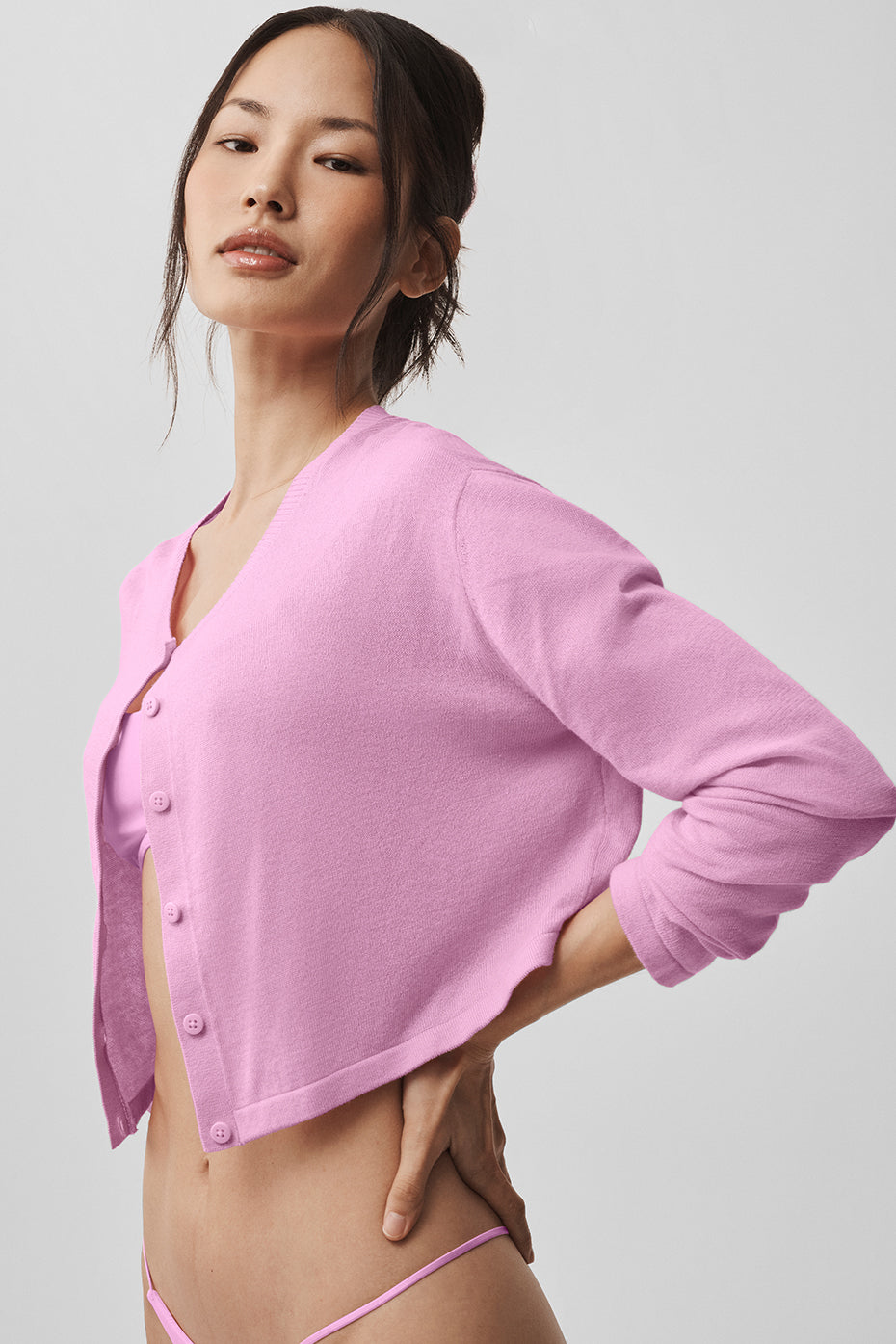 Alo Yoga Supernatural Sweater Cardigan - Candy Heart Pink - imagen 3