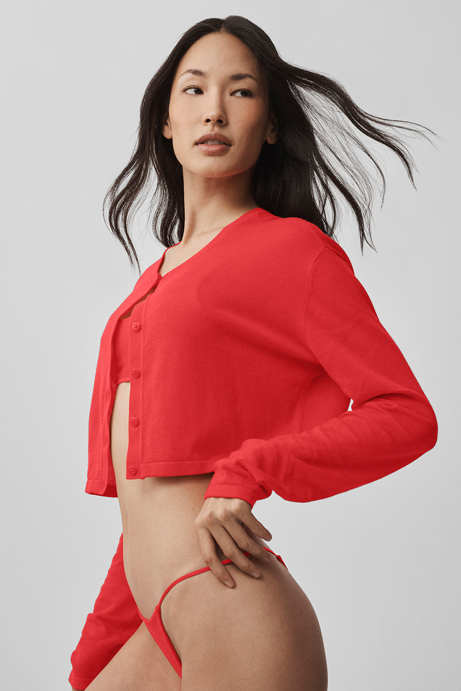 Alo Yoga Supernatural Sweater Cardigan - Bright Red - imagen 3