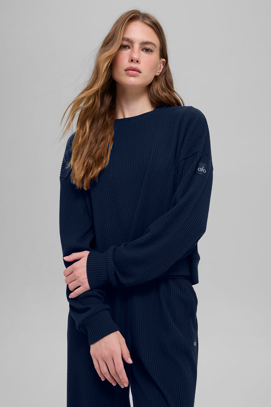 Alo Yoga Muse Crew Neck Pullover - Navy - imagen 1