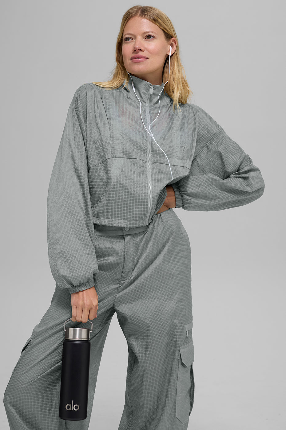 Alo Yoga Game Time Full Zip Jacket - Lunar Grey - imagen 3