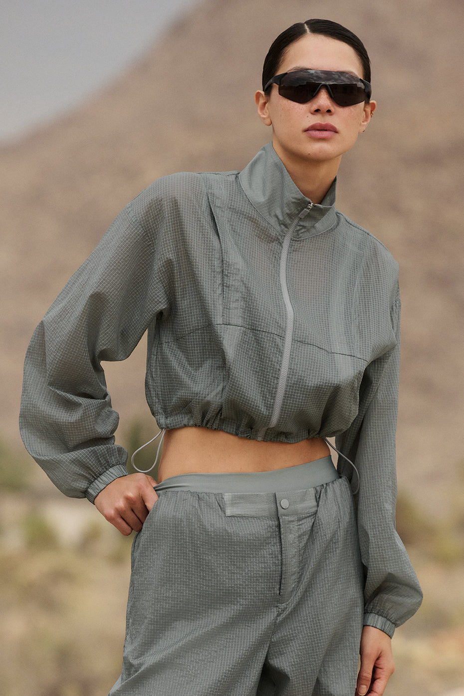 Alo Yoga Game Time Full Zip Jacket - Lunar Grey - imagen 1