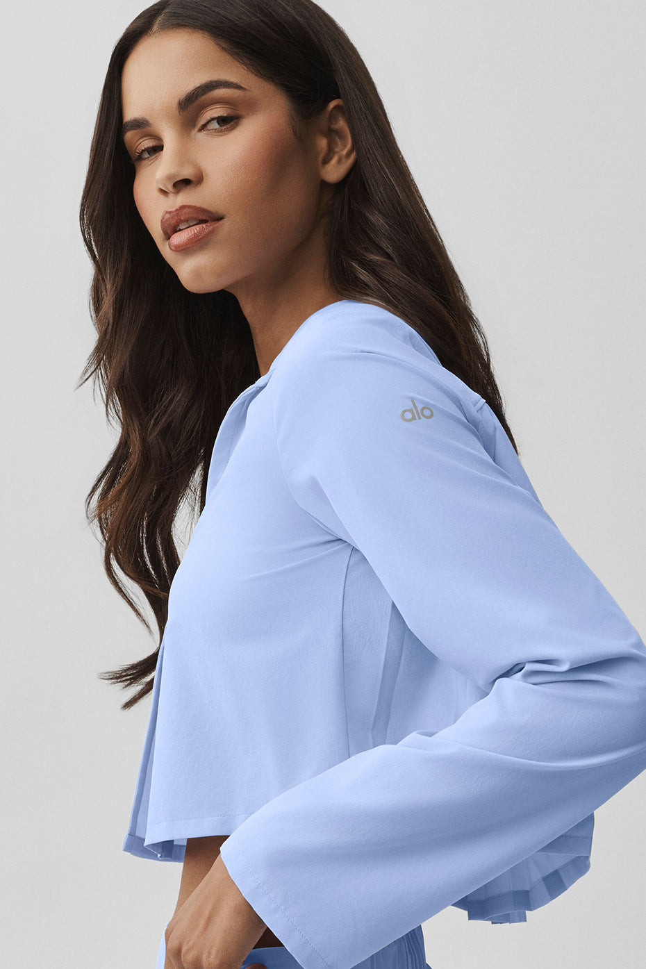 Alo Yoga Cropped Unmatched Long Sleeve - Light Provence Blue - imagen 4
