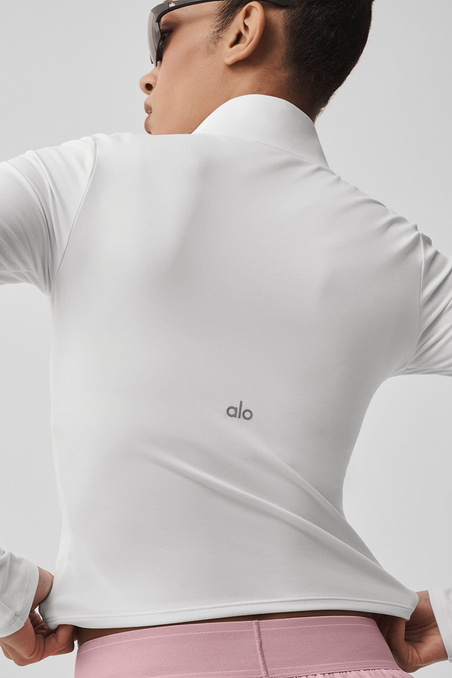 Alo Yoga ALO Softsculpt Precision 1/4 Zip Long Sleeve - White - imagen 4