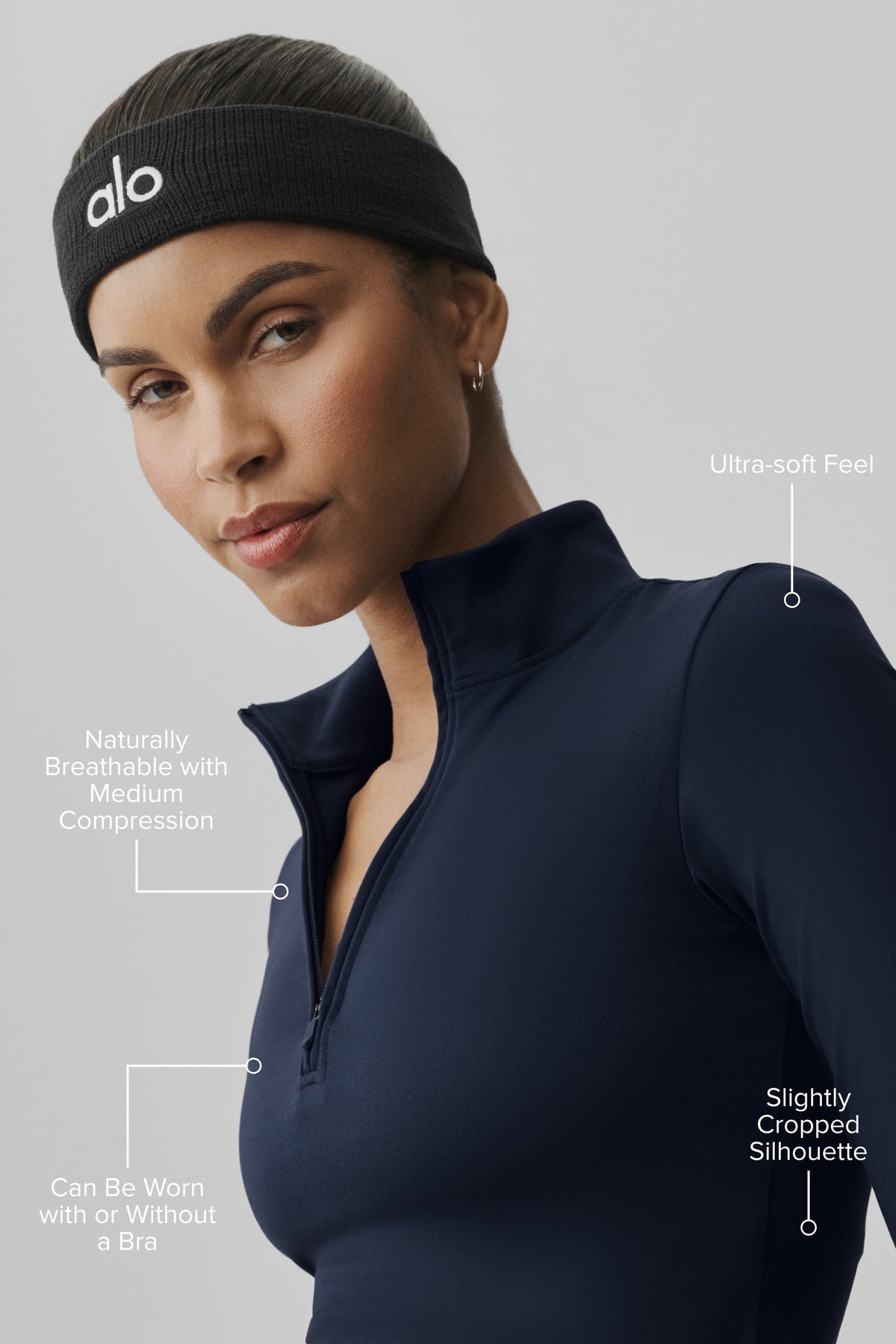 Alo Yoga ALO Softsculpt Precision 1/4 Zip Long Sleeve - Navy - imagen 2