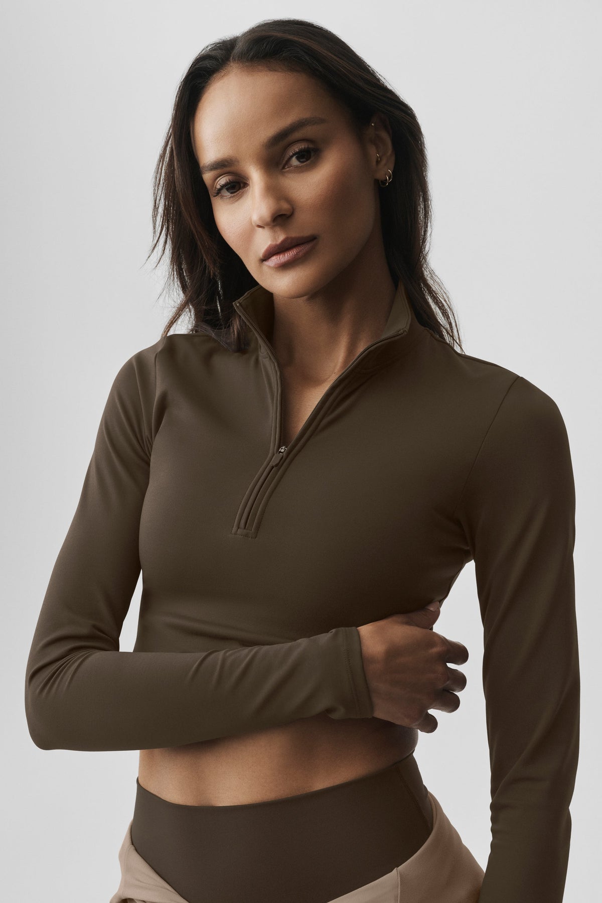 Alo Yoga ALO Softsculpt Precision 1/4 Zip Long Sleeve - Espresso - imagen 1