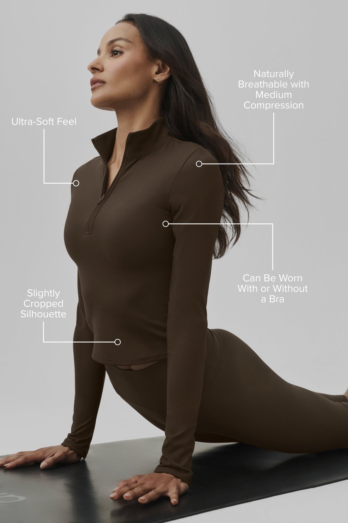 Alo Yoga ALO Softsculpt Precision 1/4 Zip Long Sleeve - Espresso - imagen 2