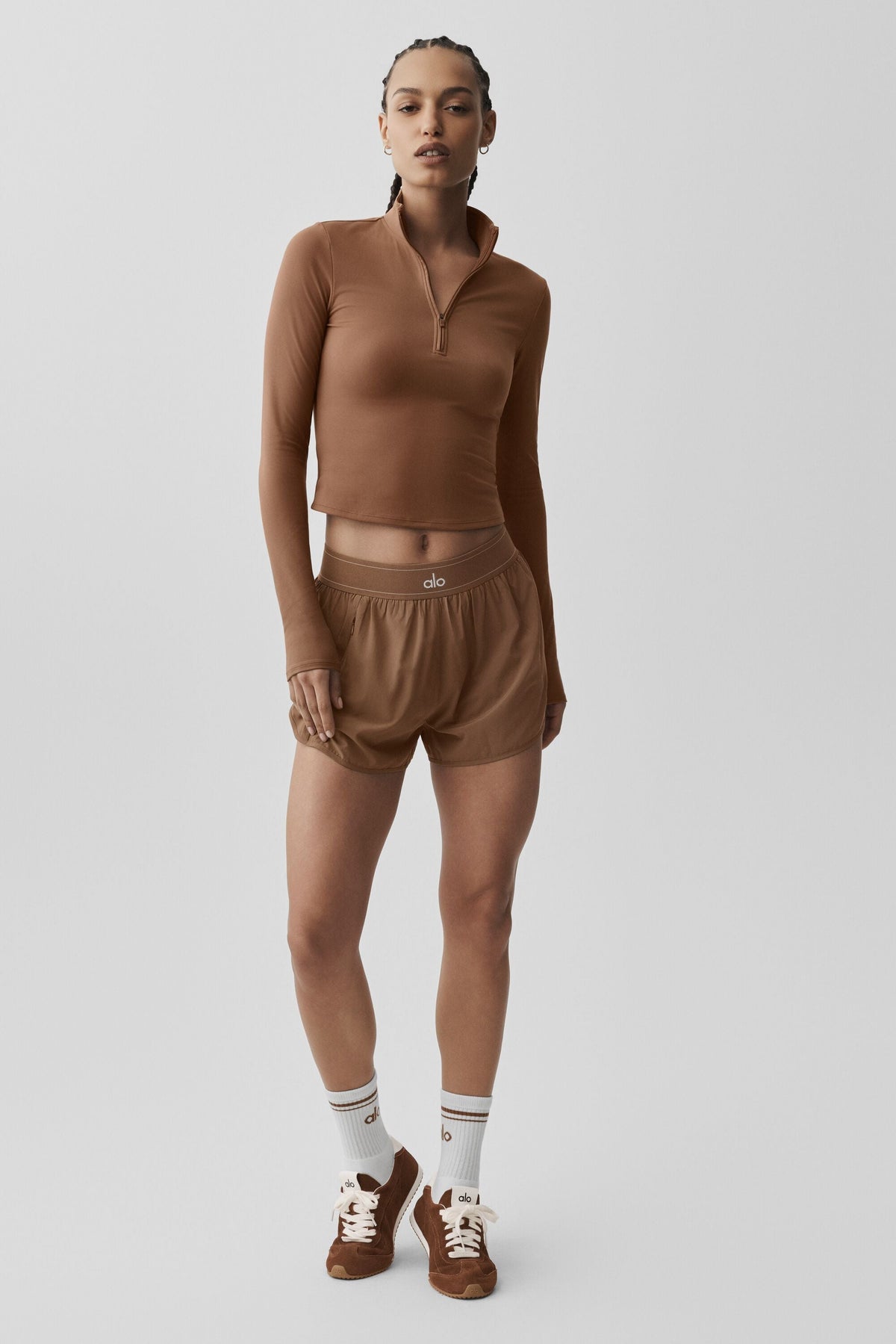 Alo Yoga ALO Softsculpt Precision 1/4 Zip Long Sleeve - Sun Kissed Brown - imagen 6