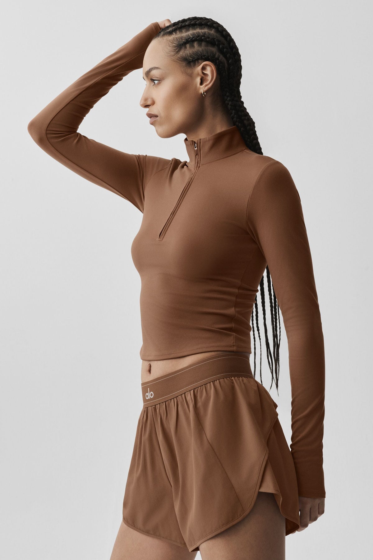 Alo Yoga ALO Softsculpt Precision 1/4 Zip Long Sleeve - Sun Kissed Brown - imagen 3