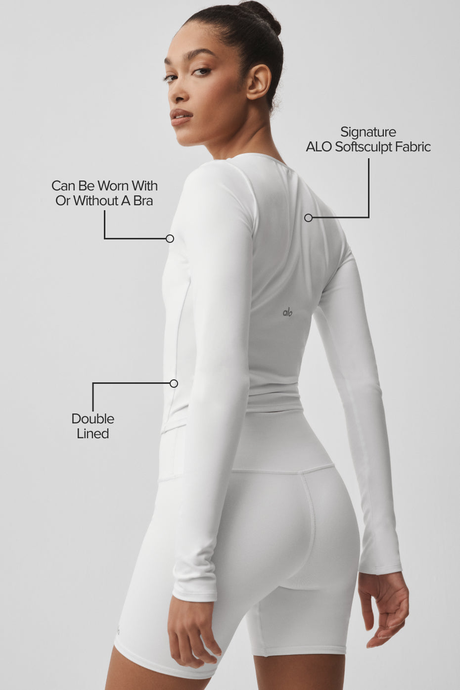 Alo Yoga ALO Softsculpt Precision Long Sleeve - White - imagen 2