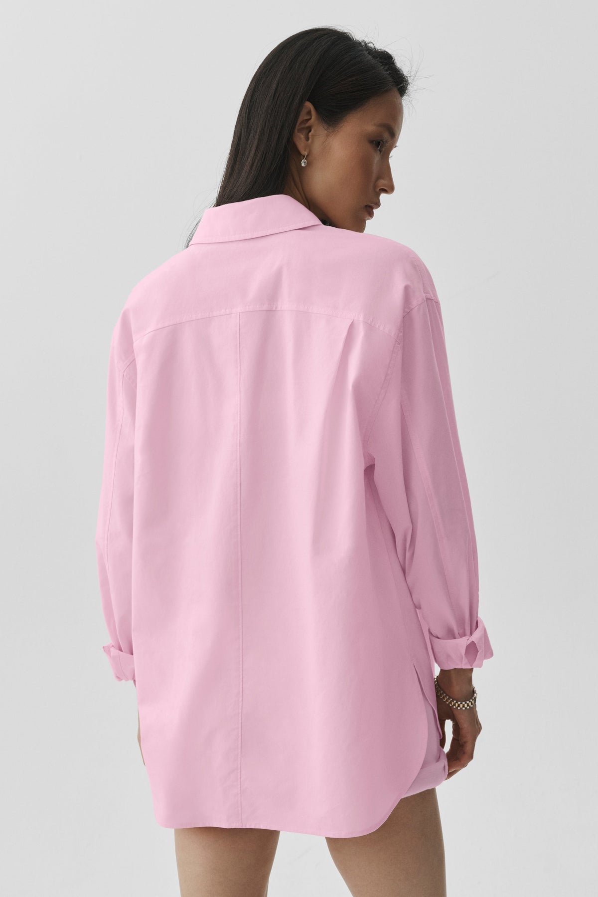 Alo Yoga Cotton Real Deal Button Up Long Sleeve - Pink Marshmallow - imagen 3