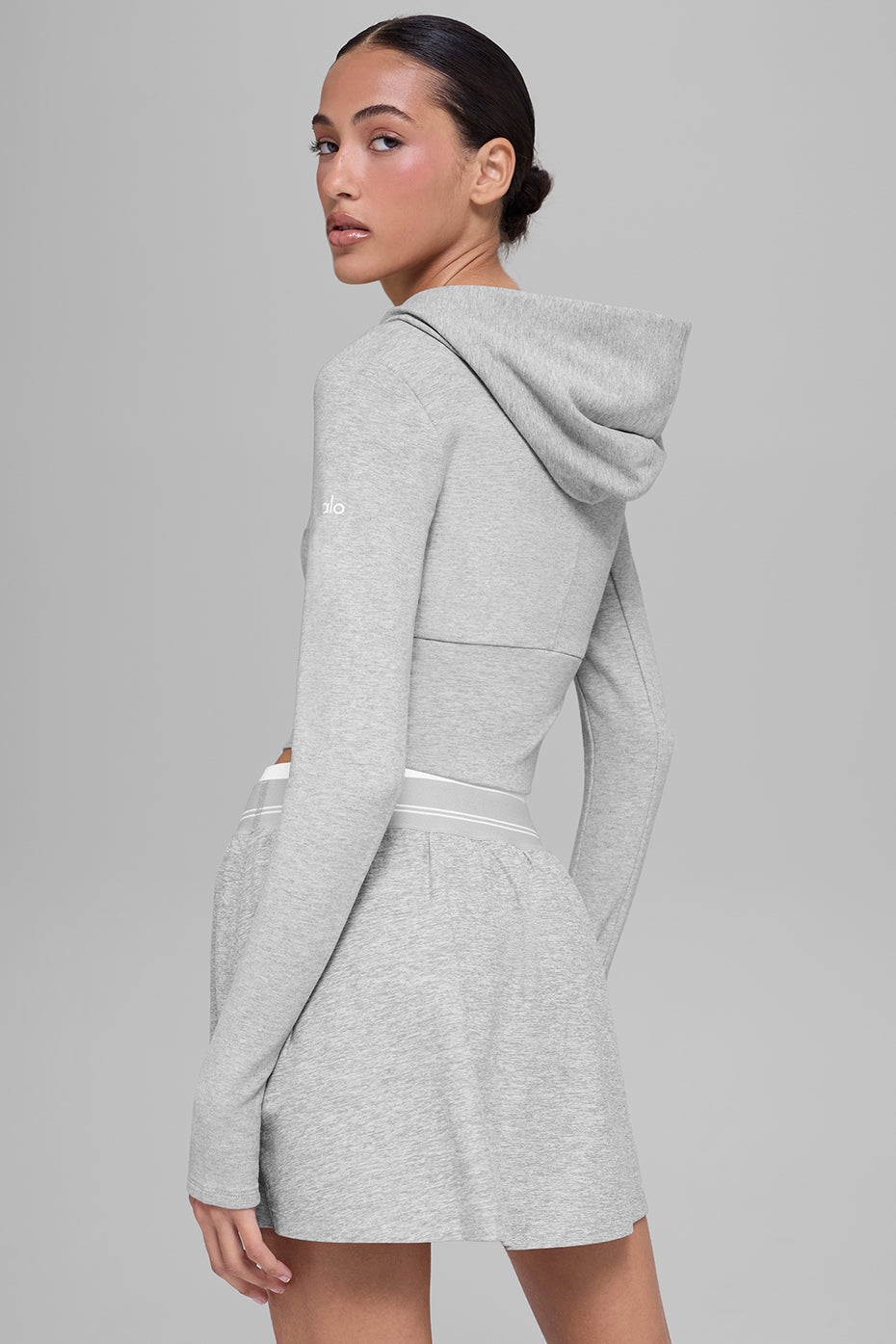 Alo Yoga Sway Full Zip Hoodie - Athletic Heather Grey - imagen 3