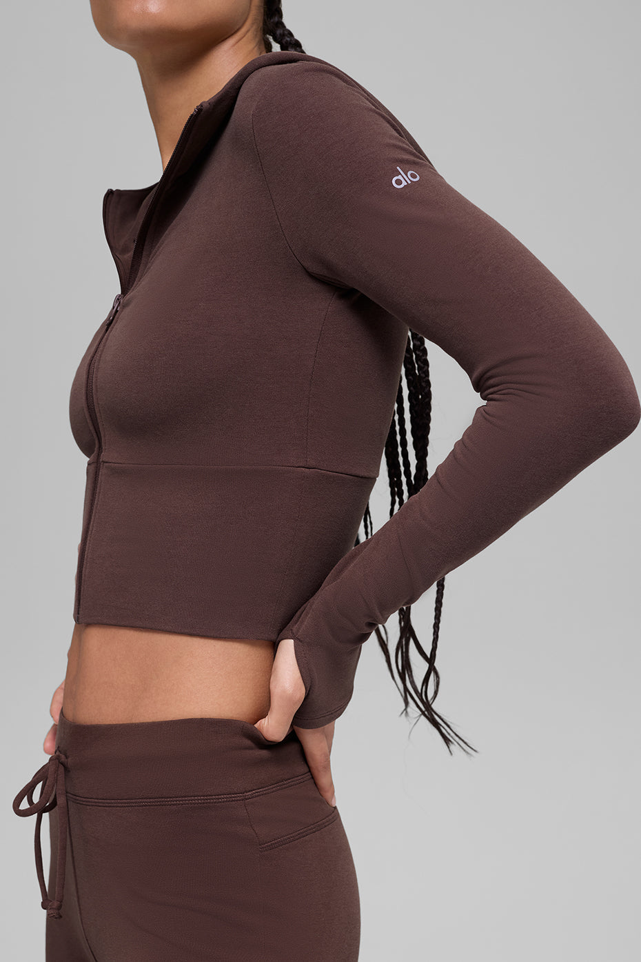 Alo Yoga Sway Full Zip Hoodie - Brownstone - imagen 4