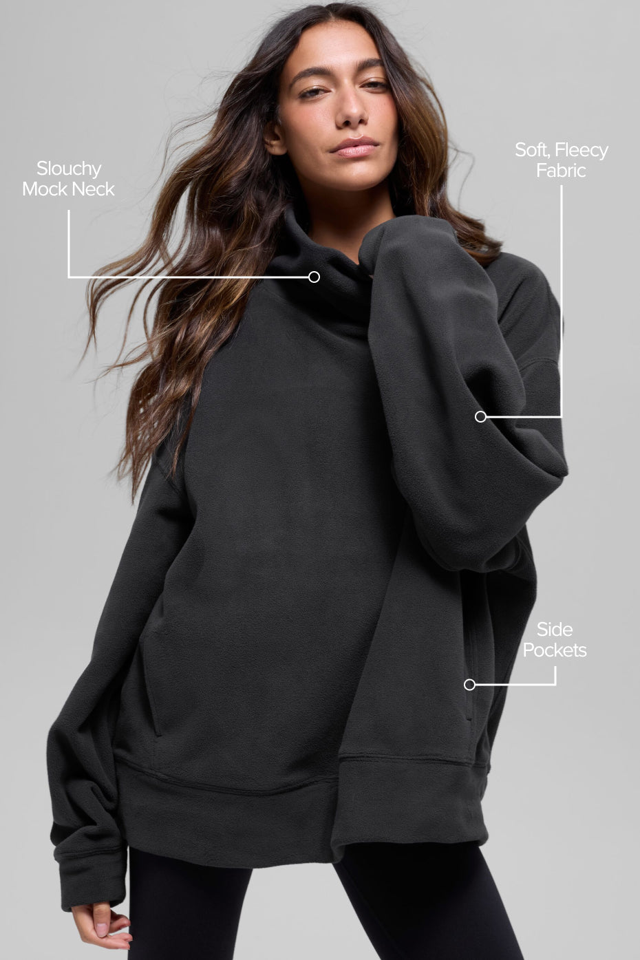 Alo Yoga Polar Fleece Hazy Pullover - Black - imagen 2