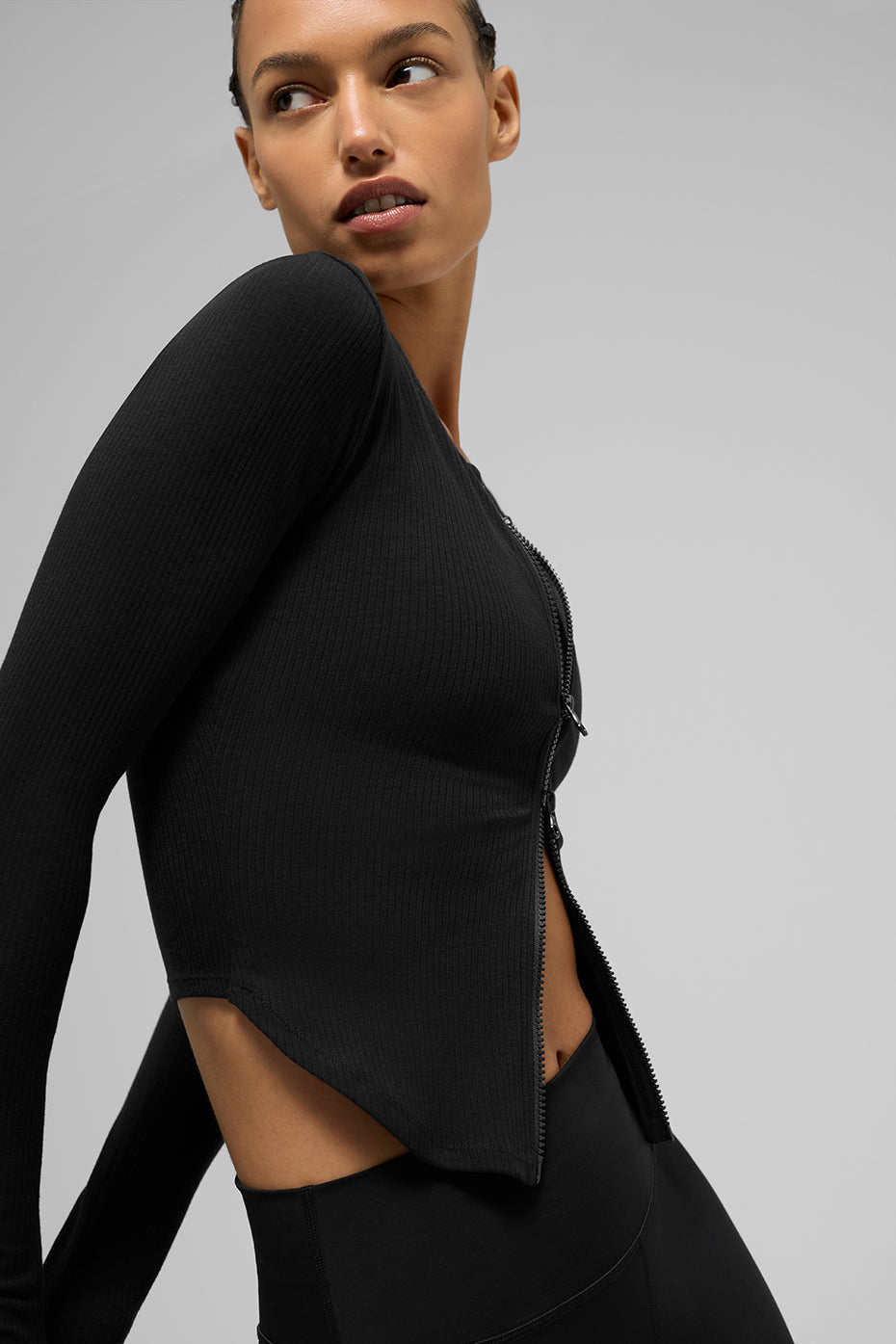 Alo Yoga Ribbed Stardust Long Sleeve - Black - imagen 1