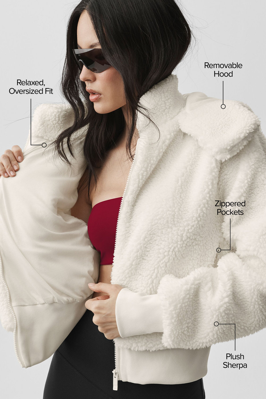 Alo Yoga Foxy Sherpa Jacket - Ivory - imagen 2