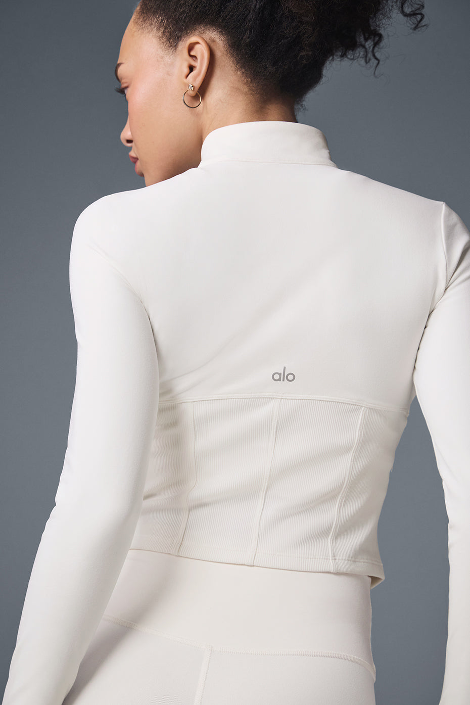 Alo Yoga Airbrush Corset Full Zip Jacket - Ivory - imagen 3