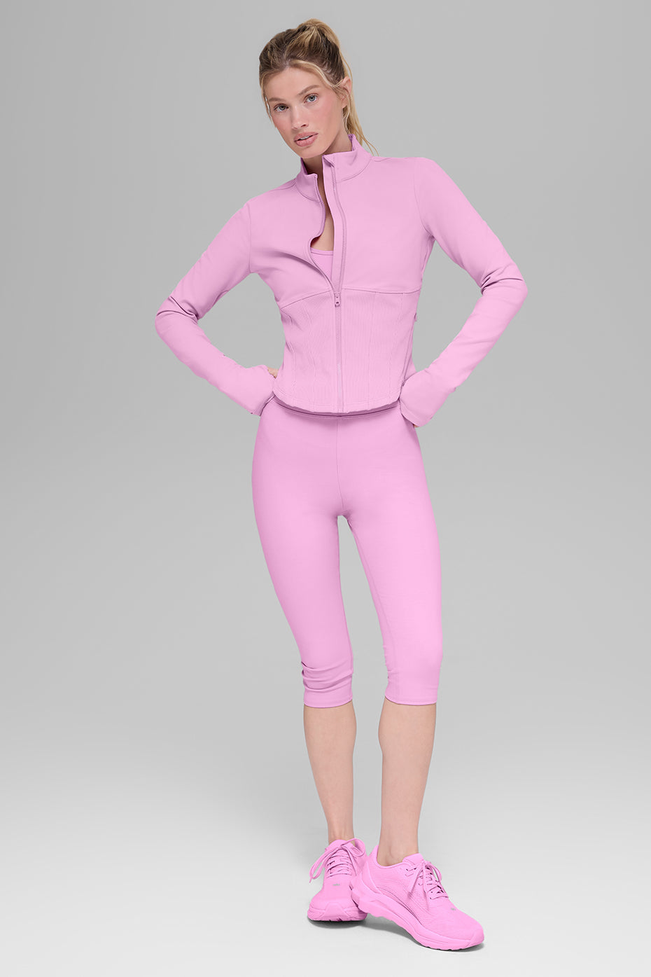 Alo Yoga Airbrush Corset Full Zip Jacket - Candy Heart Pink - imagen 5
