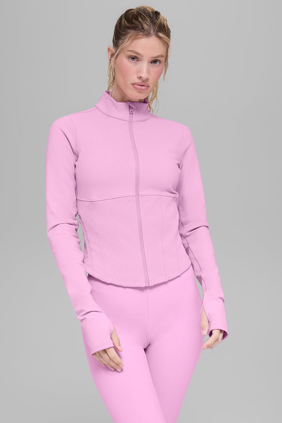 Alo Yoga Airbrush Corset Full Zip Jacket - Candy Heart Pink - imagen 1