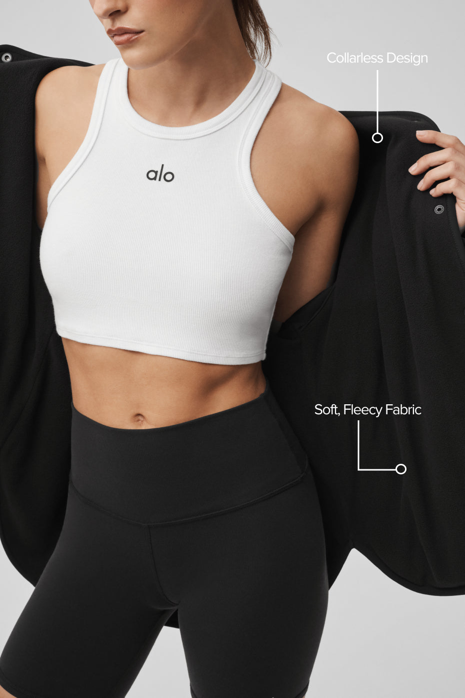 Alo Yoga Polar Fleece Take Note Jacket - Black - imagen 2