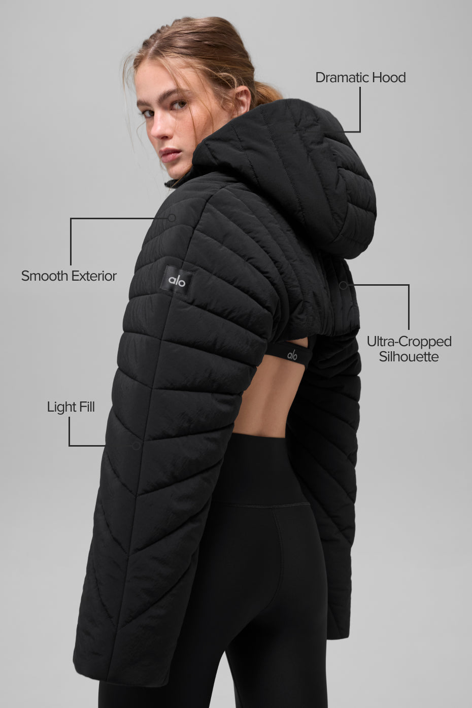 Alo Yoga Quilted Starlight Puffer Shrug - Black - imagen 2