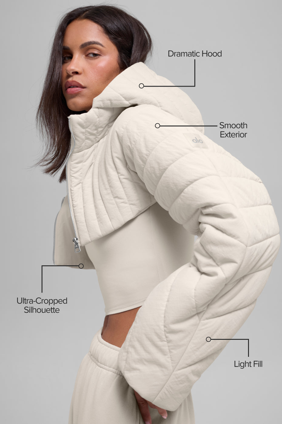 Alo Yoga Quilted Starlight Puffer Shrug - Bone - imagen 2