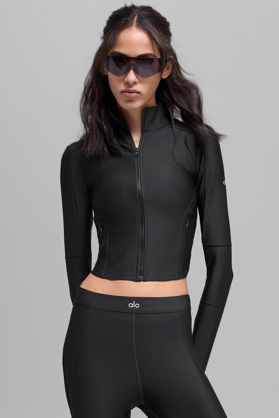 Alo Yoga Airlift Ignite Zip Up Jacket - Black - imagen 1