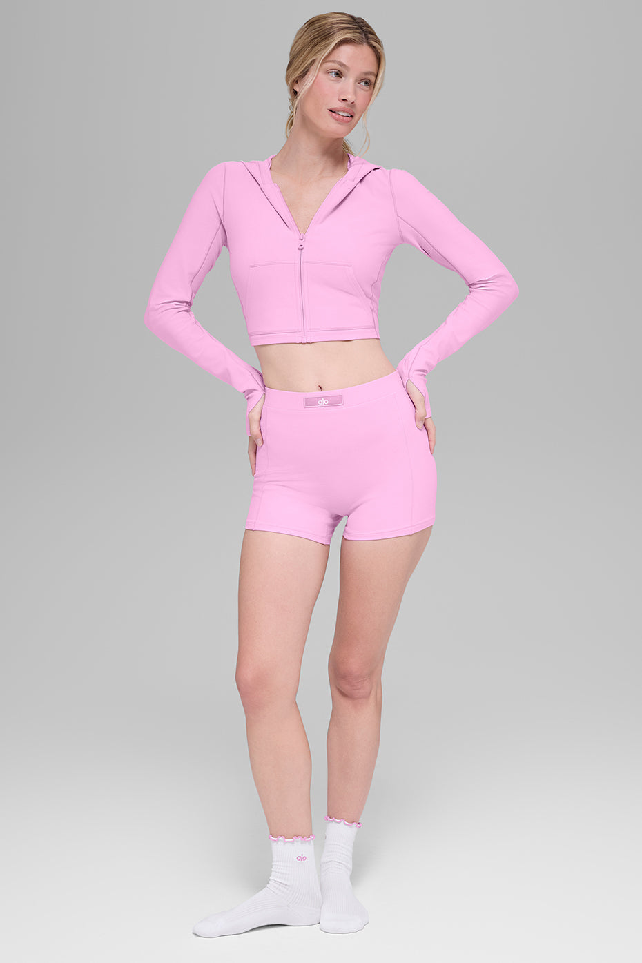 Alo Yoga Alosoft Sincere Fitted Jacket - Candy Heart Pink - imagen 5