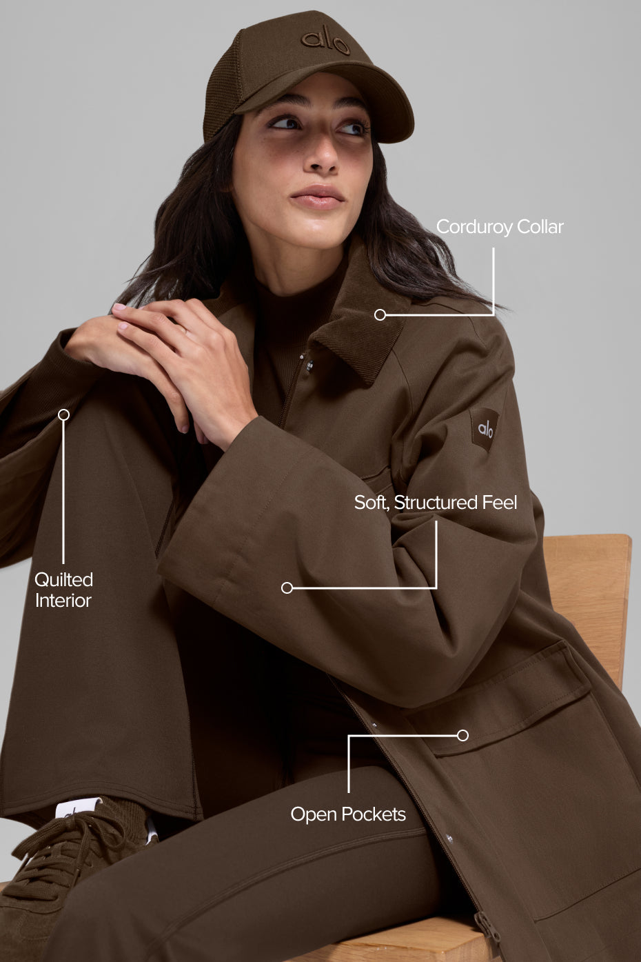 Alo Yoga Twill Barn Jacket - Espresso - imagen 2