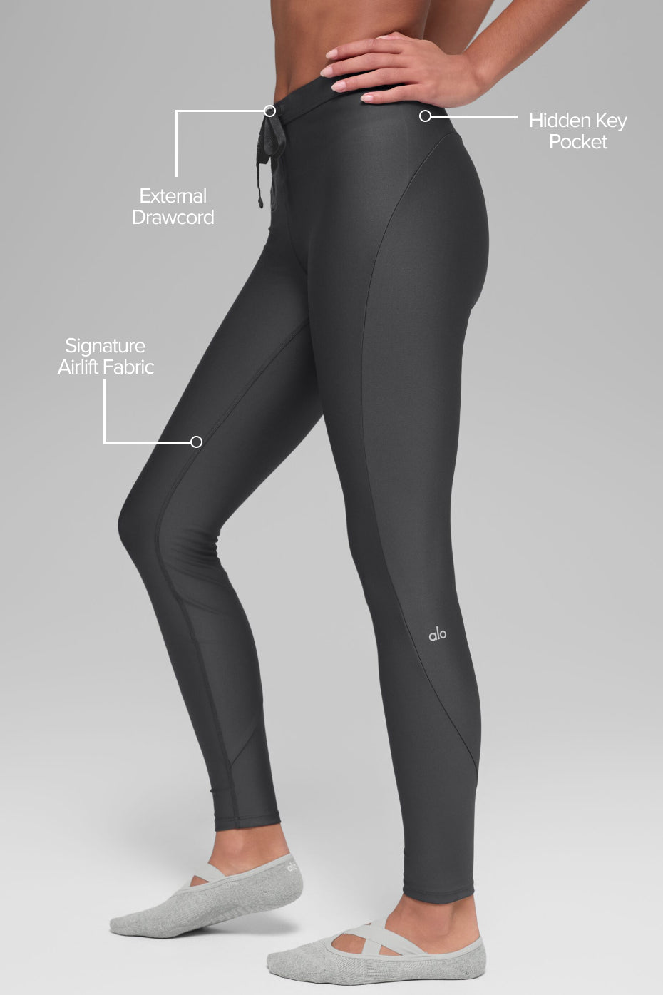 Alo Yoga Airlift High-Waist Light Speed Legging - Anthracite - imagen 2