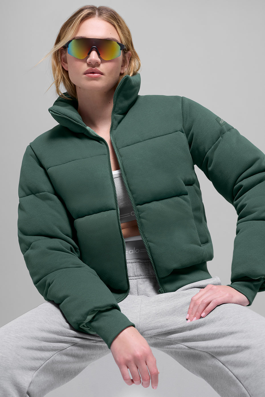 Alo Yoga Sweatshirt Puffer - Clover Green - imagen 1