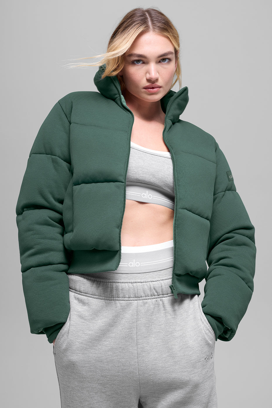 Alo Yoga Sweatshirt Puffer - Clover Green - imagen 4