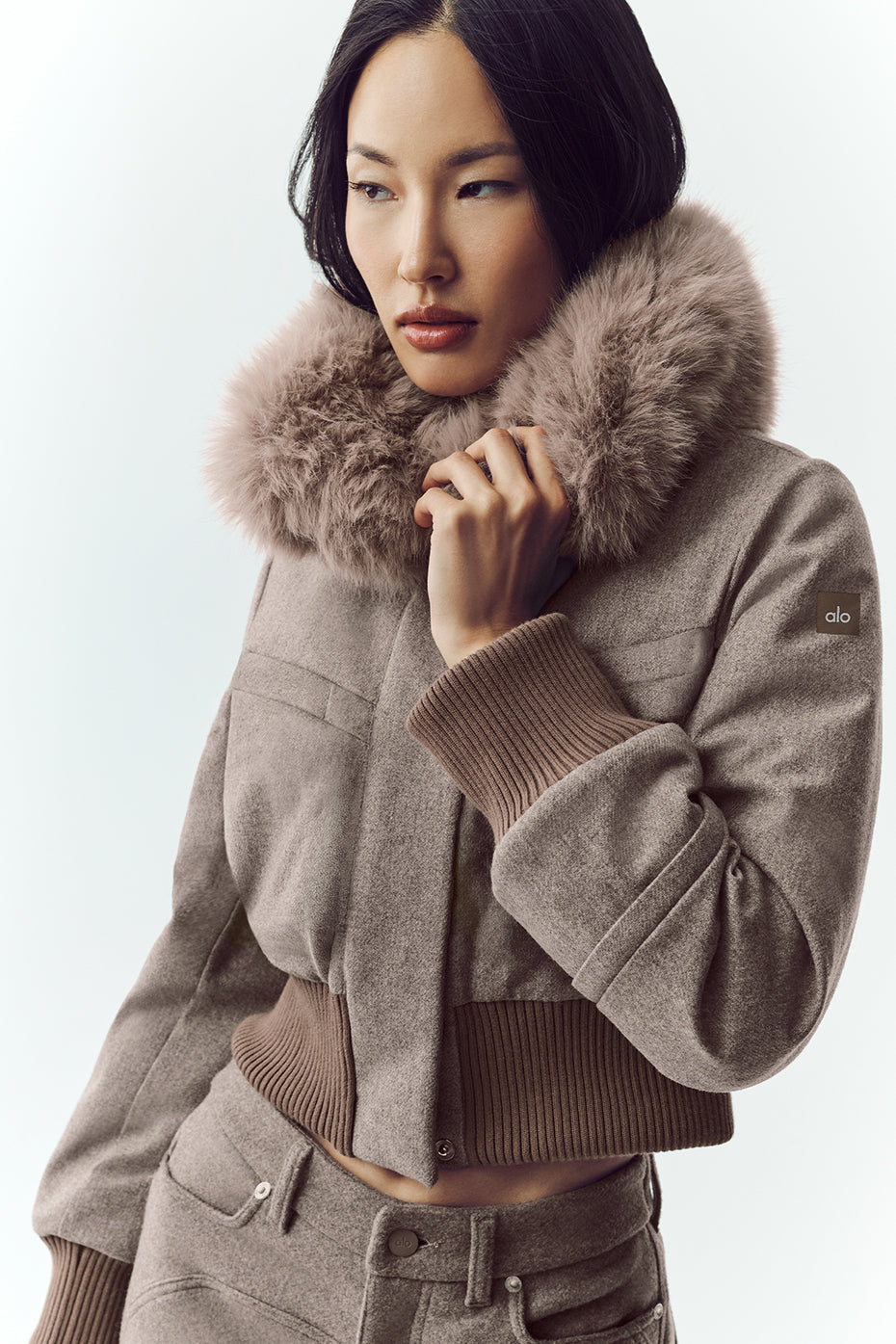 Alo Yoga Wool Blend Bunny Slope Jacket - Alpine Cocoa Heather - imagen 1