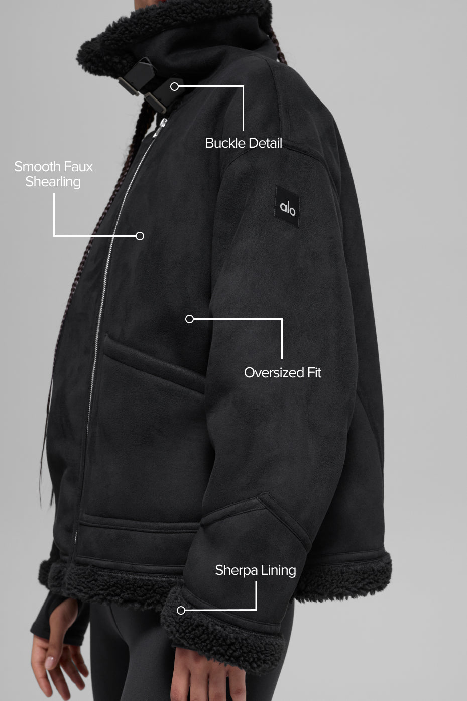 Alo Yoga Faux Shearling Grand Jacket - Black - imagen 2