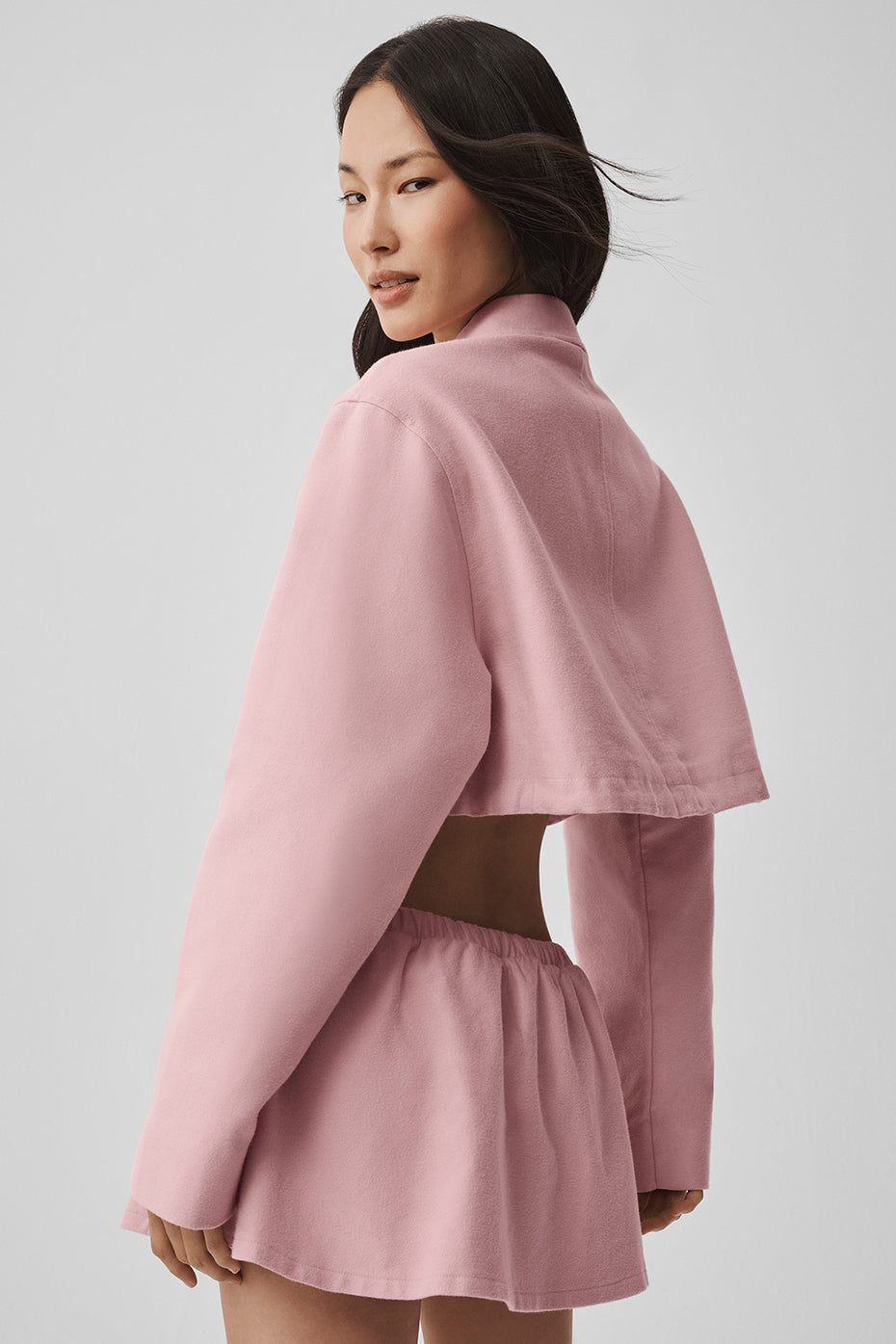 Alo Yoga Cropped Fan Favorite Full Zip Jacket - Vintage Pink - imagen 4
