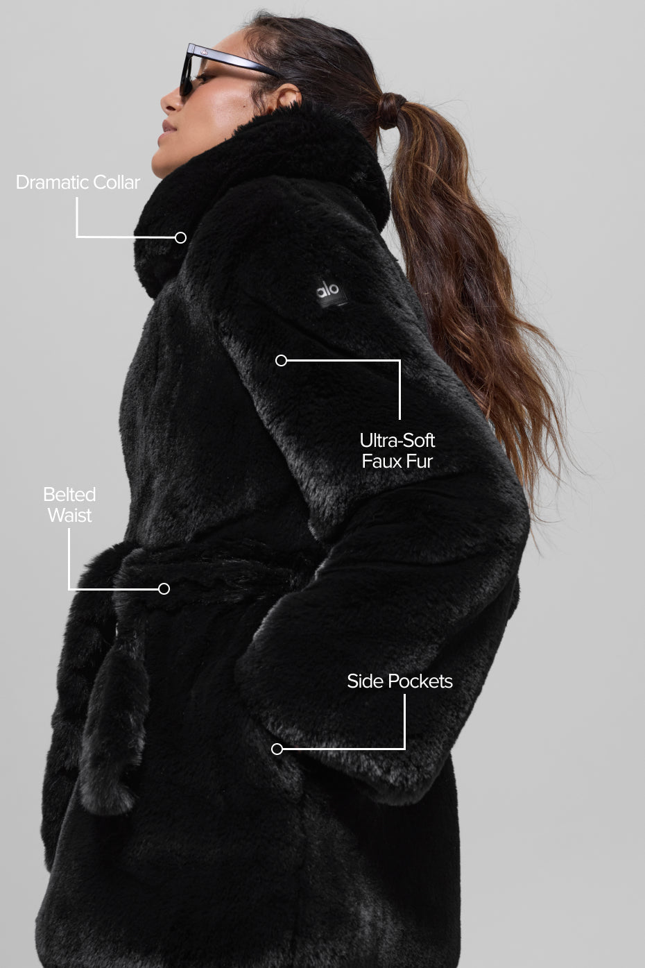 Alo Yoga Faux Fur Starstruck Coat - Black - imagen 2