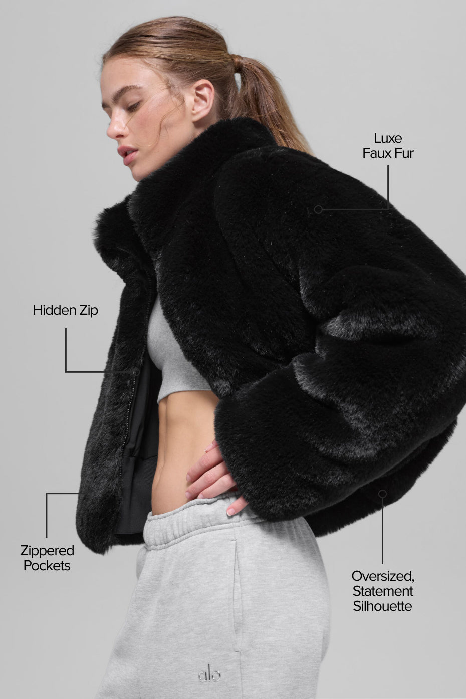 Alo Yoga Faux Fur Allure Jacket - Black - imagen 2