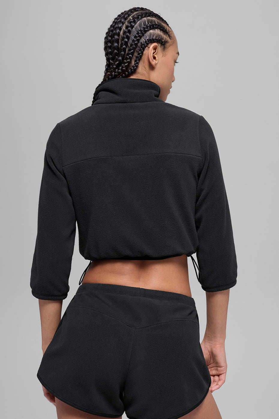 Alo Yoga Polar Fleece Retreat Cropped Jacket - Black - imagen 3