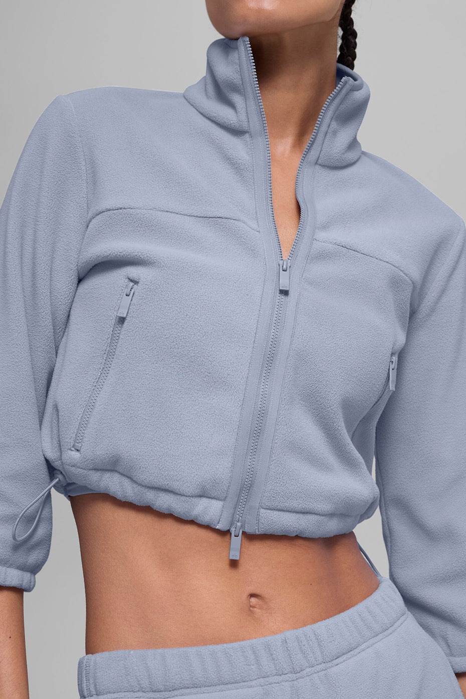 Alo Yoga Polar Fleece Retreat Cropped Jacket - Winter Frost - imagen 4
